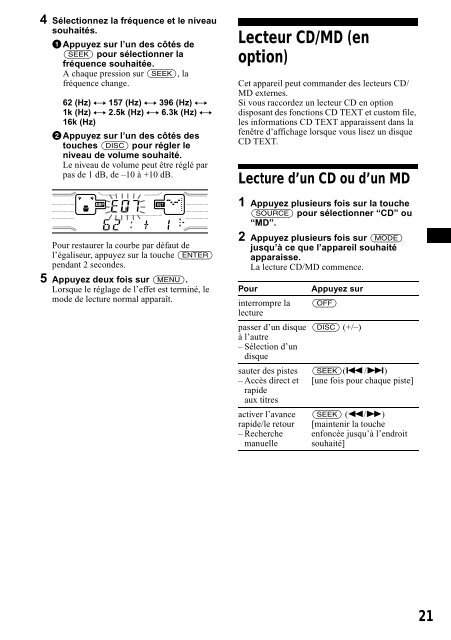 Sony XR-CA800 - XR-CA800 Consignes d&rsquo;utilisation Anglais