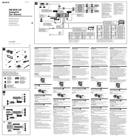 Sony XR-CA800 - XR-CA800 Guide d'installation Grec