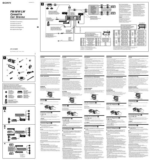 Sony XR-CA800 - XR-CA800 Guide d'installation Allemand