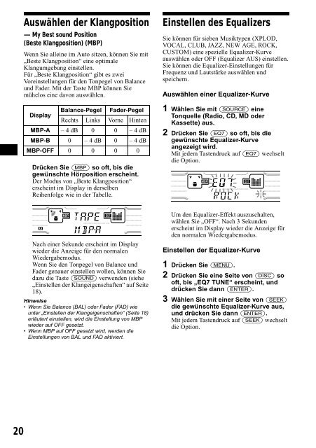 Sony XR-CA800 - XR-CA800 Consignes d&rsquo;utilisation Allemand