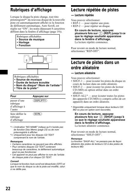 Sony XR-CA800 - XR-CA800 Consignes d&rsquo;utilisation