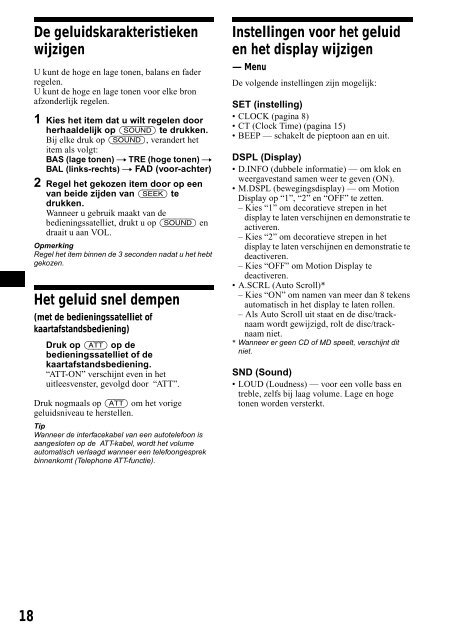 Sony XR-CA800 - XR-CA800 Consignes d&rsquo;utilisation N&eacute;erlandais