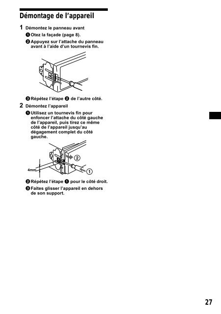 Sony XR-CA800 - XR-CA800 Consignes d&rsquo;utilisation N&eacute;erlandais