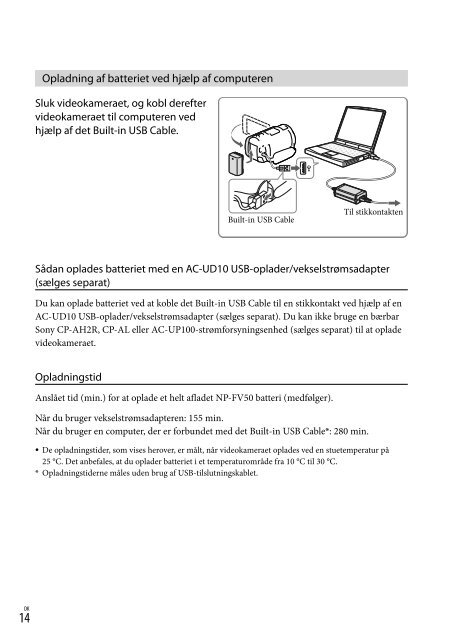 Sony HDR-PJ650E - HDR-PJ650E Consignes d&rsquo;utilisation Danois