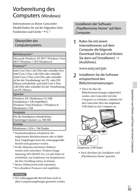 Sony HDR-PJ650E - HDR-PJ650E Consignes d&rsquo;utilisation Allemand