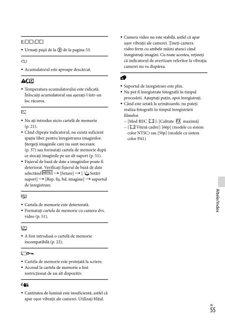 Sony HDR-PJ650E - HDR-PJ650E Consignes d&rsquo;utilisation Roumain