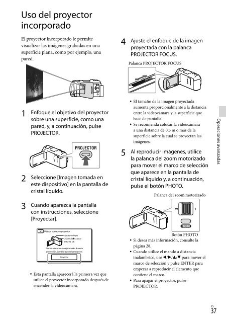 Sony HDR-PJ650E - HDR-PJ650E Consignes d&rsquo;utilisation Espagnol