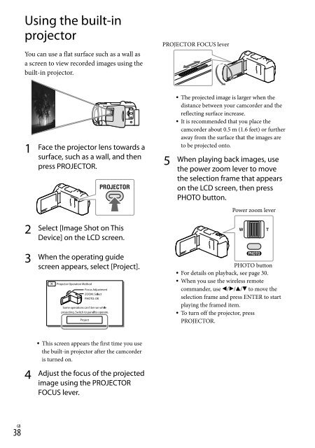 Sony HDR-PJ650E - HDR-PJ650E Consignes d&rsquo;utilisation Anglais