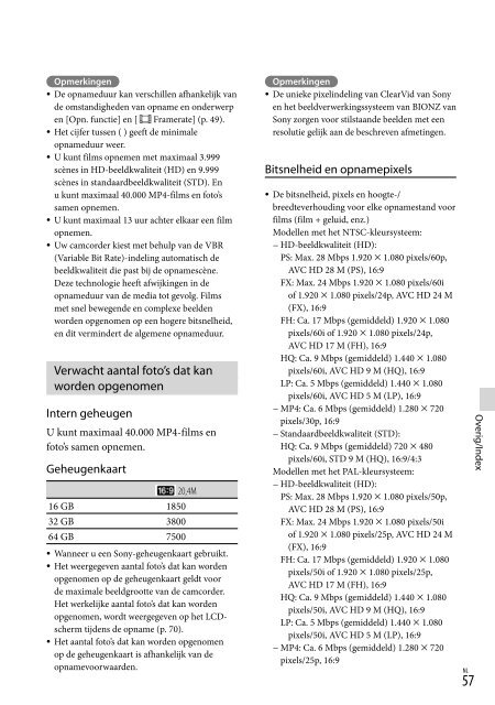 Sony HDR-PJ650E - HDR-PJ650E Consignes d&rsquo;utilisation N&eacute;erlandais