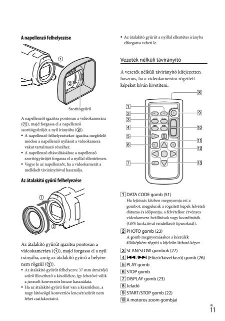 Sony HDR-PJ650E - HDR-PJ650E Consignes d&rsquo;utilisation Hongrois