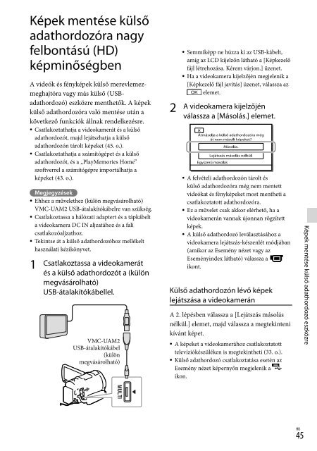 Sony HDR-PJ650E - HDR-PJ650E Consignes d&rsquo;utilisation Hongrois