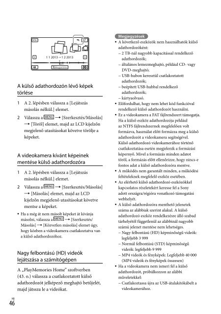 Sony HDR-PJ650E - HDR-PJ650E Consignes d&rsquo;utilisation Hongrois