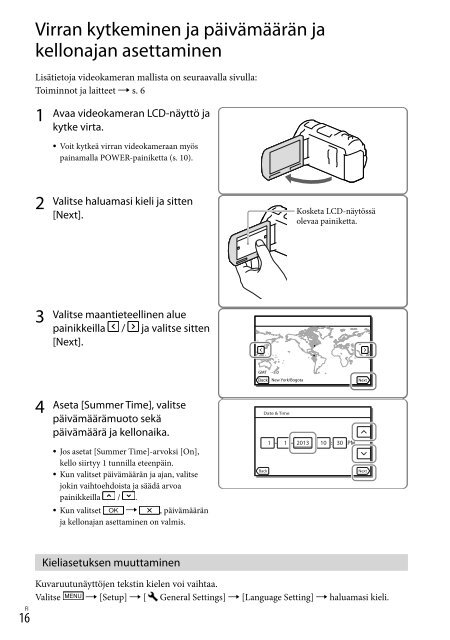 Sony HDR-PJ650E - HDR-PJ650E Consignes d&rsquo;utilisation Finlandais