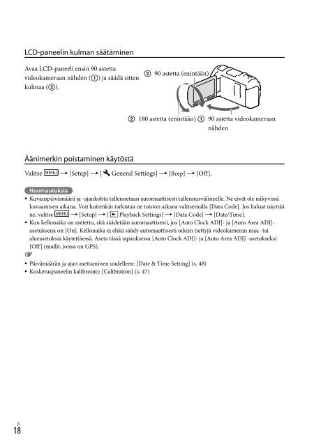 Sony HDR-PJ650E - HDR-PJ650E Consignes d&rsquo;utilisation Finlandais