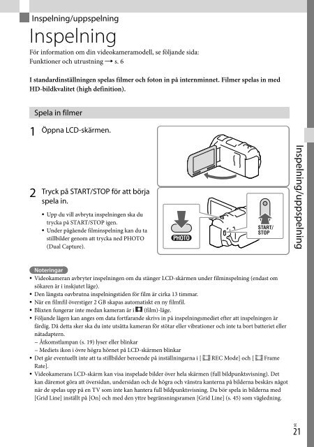 Sony HDR-PJ650E - HDR-PJ650E Consignes d&rsquo;utilisation Finlandais