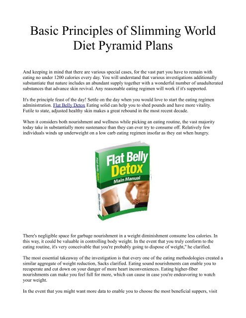 Basic Principles of Slimming World Diet Pyramid Plans