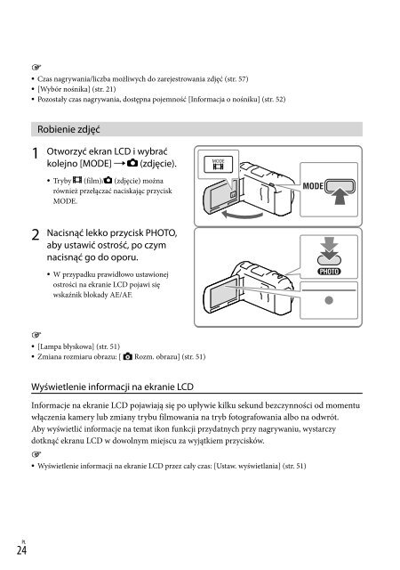 Sony HDR-PJ650E - HDR-PJ650E Consignes d&rsquo;utilisation Polonais