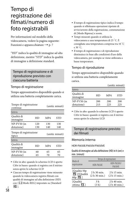 Sony HDR-PJ650E - HDR-PJ650E Consignes d&rsquo;utilisation Portugais