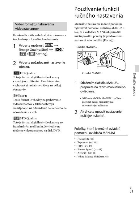 Sony HDR-PJ650E - HDR-PJ650E Consignes d&rsquo;utilisation Slovaque