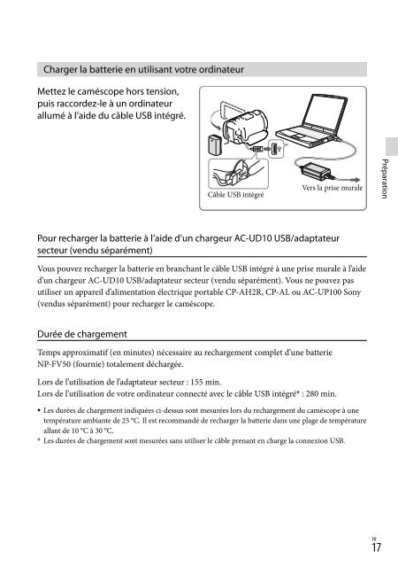 Sony HDR-PJ650E - HDR-PJ650E Consignes d&rsquo;utilisation Fran&ccedil;ais