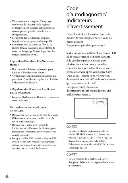 Sony HDR-PJ650E - HDR-PJ650E Consignes d&rsquo;utilisation Fran&ccedil;ais