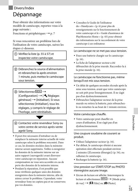 Sony HDR-PJ650E - HDR-PJ650E Consignes d&rsquo;utilisation