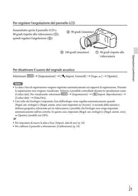 Sony HDR-PJ650E - HDR-PJ650E Consignes d&rsquo;utilisation Italien