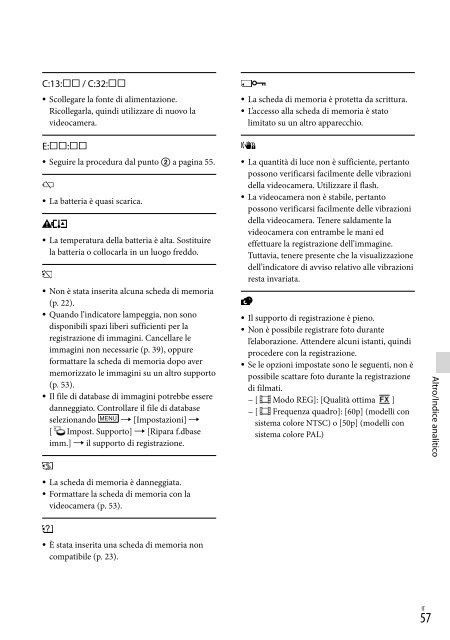 Sony HDR-PJ650E - HDR-PJ650E Consignes d&rsquo;utilisation Italien