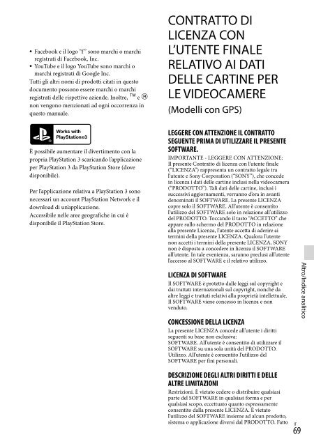 Sony HDR-PJ650E - HDR-PJ650E Consignes d&rsquo;utilisation Italien