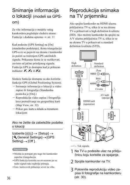 Sony HDR-PJ650E - HDR-PJ650E Mode d'emploi Serbe