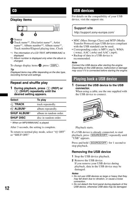 Sony CDX-GT450U - CDX-GT450U Consignes d&rsquo;utilisation Allemand