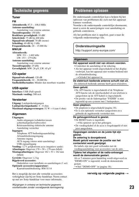 Sony CDX-GT450U - CDX-GT450U Consignes d&rsquo;utilisation Fran&ccedil;ais