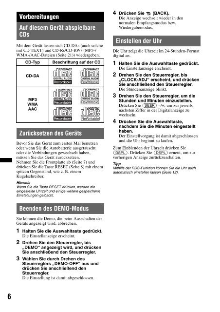 Sony CDX-GT450U - CDX-GT450U Consignes d&rsquo;utilisation Fran&ccedil;ais