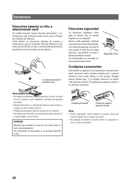 Sony CDX-GT450U - CDX-GT450U Mode d'emploi Roumain