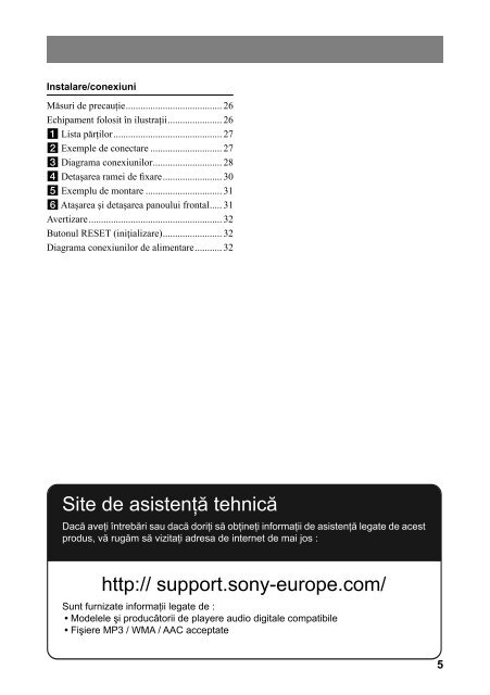 Sony CDX-GT450U - CDX-GT450U Mode d'emploi Roumain