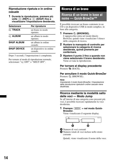 Sony CDX-GT450U - CDX-GT450U Consignes d&rsquo;utilisation Italien