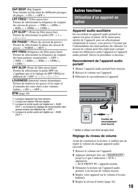 Sony CDX-GT450U - CDX-GT450U Consignes d&rsquo;utilisation