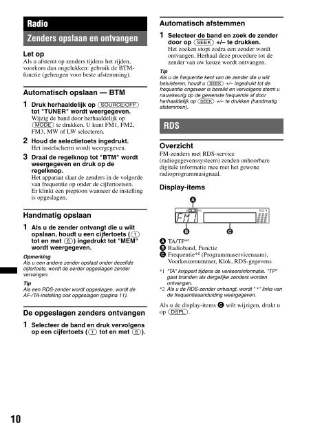 Sony CDX-GT450U - CDX-GT450U Consignes d&rsquo;utilisation Anglais