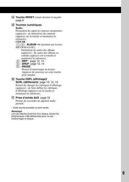 Sony CDX-GT450U - CDX-GT450U Consignes d&rsquo;utilisation Anglais