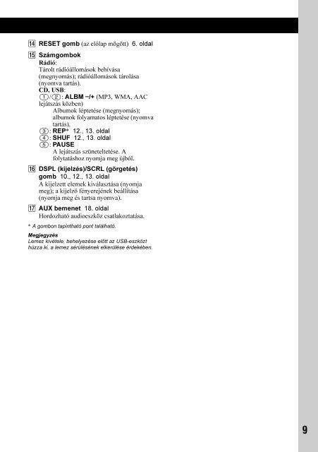 Sony CDX-GT450U - CDX-GT450U Consignes d&rsquo;utilisation Hongrois