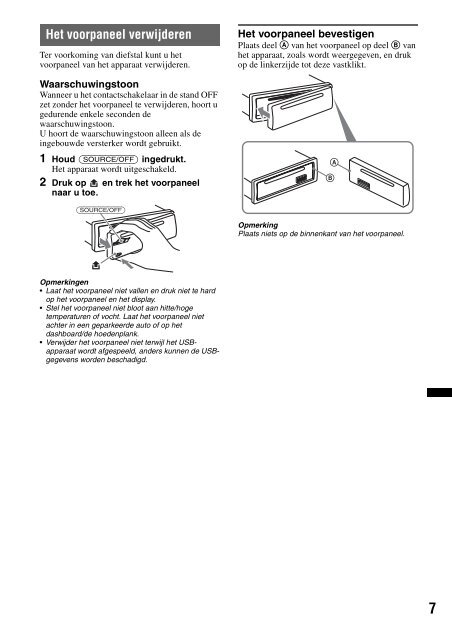 Sony CDX-GT450U - CDX-GT450U Consignes d&rsquo;utilisation N&eacute;erlandais