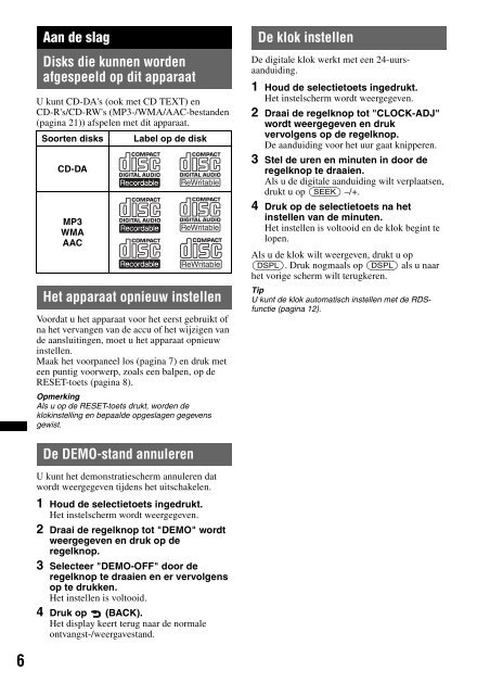 Sony CDX-GT450U - CDX-GT450U Consignes d&rsquo;utilisation Anglais