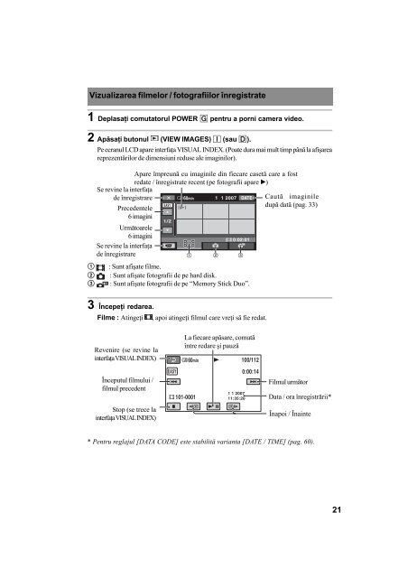 Sony DCR-SR82E - DCR-SR82E Mode d'emploi Roumain