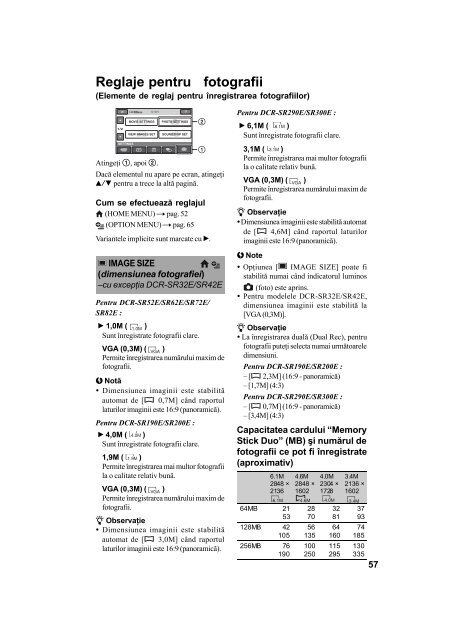 Sony DCR-SR82E - DCR-SR82E Mode d'emploi Roumain