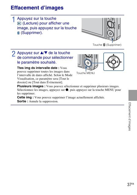 Sony DSC-W270 - DSC-W270 Consignes d&rsquo;utilisation