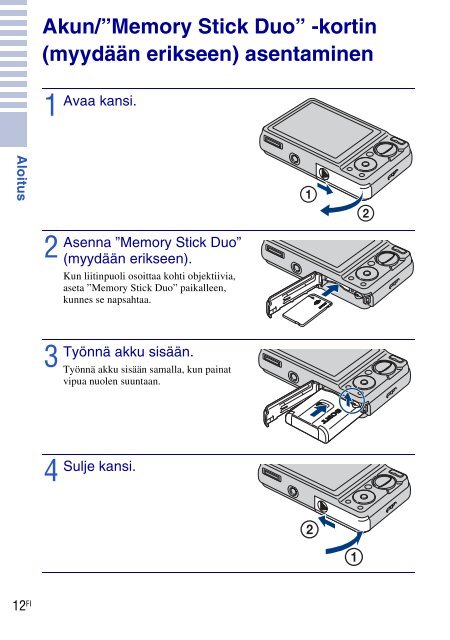 Sony DSC-W270 - DSC-W270 Consignes d&rsquo;utilisation Finlandais