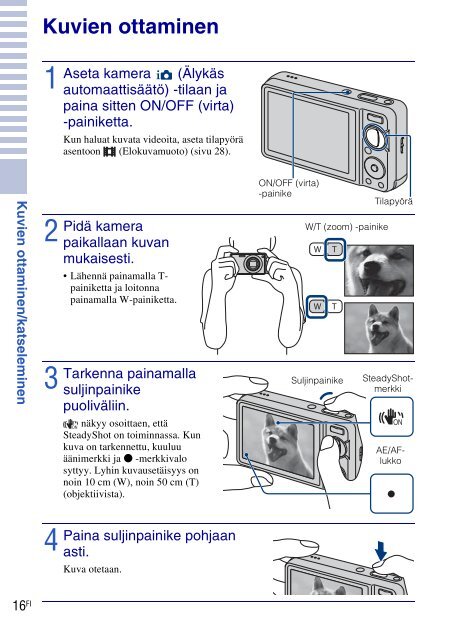 Sony DSC-W270 - DSC-W270 Consignes d&rsquo;utilisation Finlandais