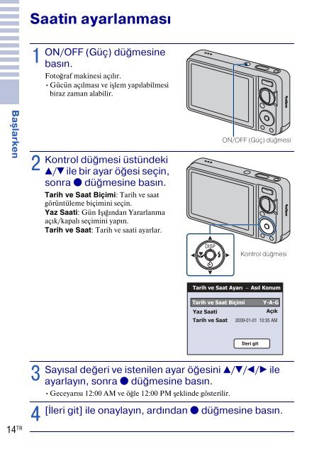 Sony DSC-W270 - DSC-W270 Consignes d&rsquo;utilisation Turc