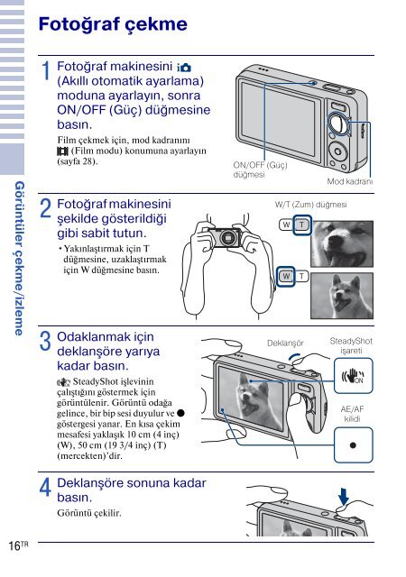 Sony DSC-W270 - DSC-W270 Consignes d&rsquo;utilisation Turc