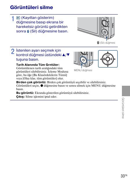 Sony DSC-W270 - DSC-W270 Consignes d&rsquo;utilisation Turc